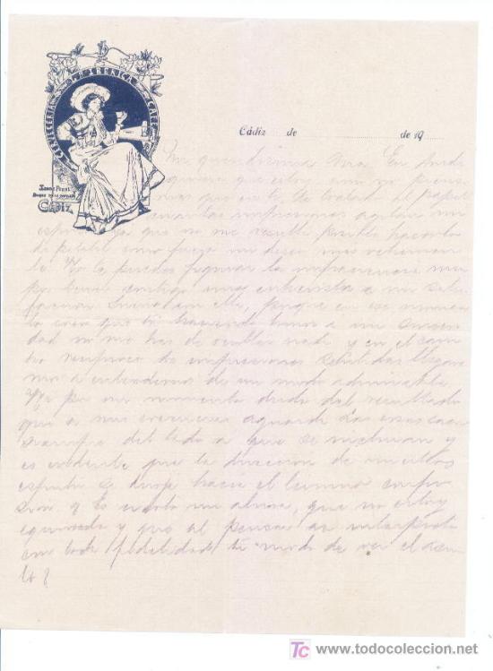 Lettere commerciali: Cadiz.Cerveceria inglesa .principio siglo XX.preciosa litografia modernista