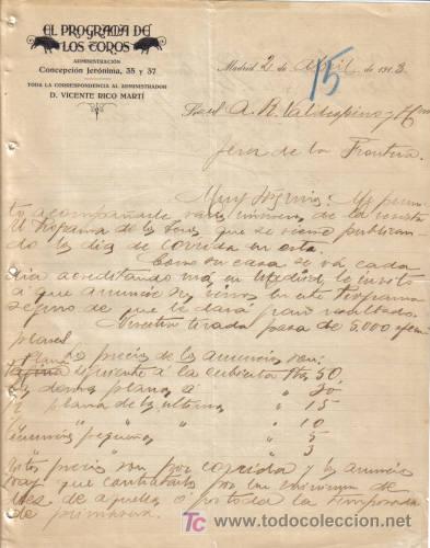 Cartas comerciales: MADRID. 1913. CARTA COMERCIAL DE EL PROGRAMA DE LOS ZORROS. - Foto 1