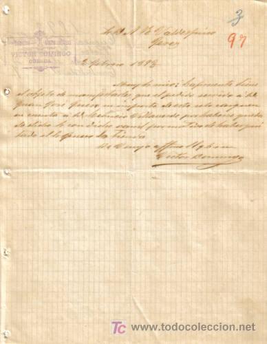 Cartas comerciales: CUENCA. 1893. CARTA COMERCIAL DE COMISION Y REPRESENTACION. VICTOR DOMINGO. - Foto 1