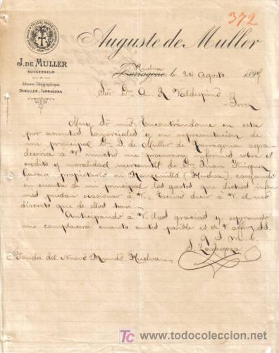 Cartas comerciales: HUELVA. 1897. CARTA COMERCIAL DE AUGUSTE DE MULLER. - Foto 1