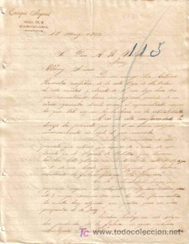 Cartas comerciales: BARCELONA. 1905. CARTA COMERCIAL DE ENRIQUE ARGEMI.