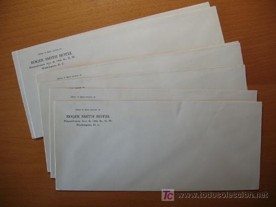 Gesch&auml;ftsbriefe: 10 sobres americanos (Washington) a&ntilde;os 20 sin usar Roger Smith Hotel