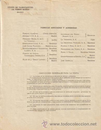Cartas comerciales: MADRID. 1929. CARTA COMERCIAL DE UNION DE FABRICANTES DE VIDRIO HUECO.