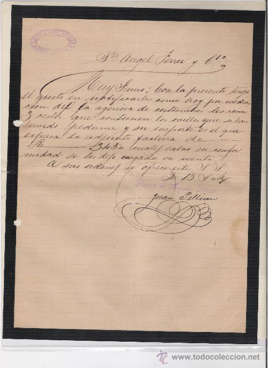 Cartas comerciales: SUCESOR DE ANTONIO PELLICER - Foto 1