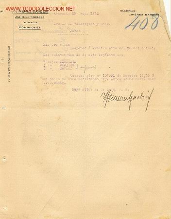 Cartas comerciales: CARTA COMERCIAL DE J.JIMENEZ.AYAMONTE - Foto 1