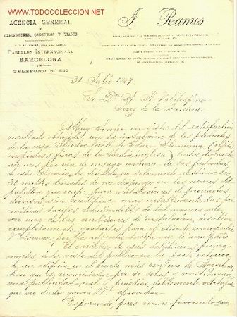 Cartas comerciales: CARTA COMERCIAL DE L. RAMOS.BARCELONA - Foto 1