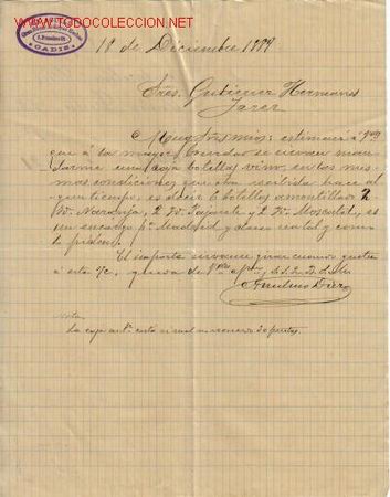 Cartas comerciales: CARTA COMERCIAL DE GUTIERREZ HERMANOS.CADIZ - Foto 1