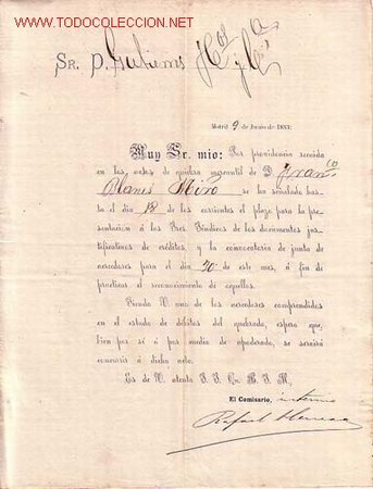 Cartas comerciales: MADRID-CARTA COMERCIAL DE EL COMISARIO. - Foto 1