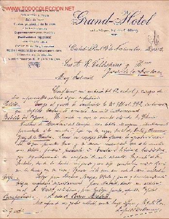 Cartas comerciales: CIUDAD REAL-CARTA COMERCIAL DE GRAND HOTEL. - Foto 1