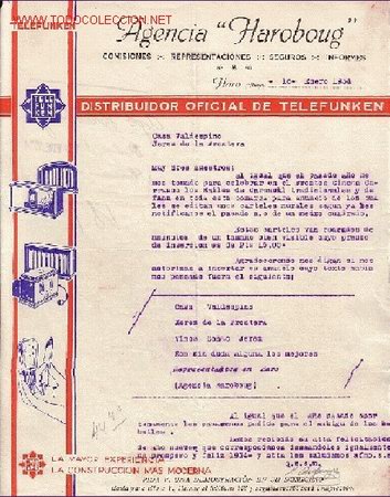 Gesch&auml;ftsbriefe: HARO(RIOJA)-CARTA COMERCIAL DE AGENCIA 'HAROBOUG'