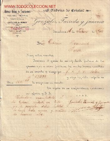Cartas comerciales: BARCELONA-CARTA COMERCIAL DE FABRICA DE CRISTAL ESPECIALIDAD EN COPAS LISAS Y TALLADAS, VASOS FINOS