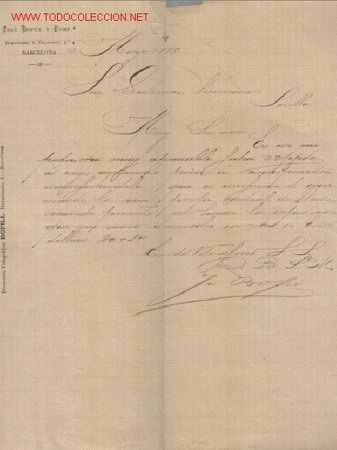 Cartas comerciales: BARCELONA - CARTA COMERCIAL DE JOSE BOFILL Y COMP. - Foto 1