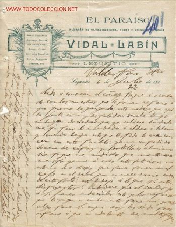 Cartas comerciales: LEQUEITIO - CARTA COMERCIAL DE VIDAL LABIN - Foto 1
