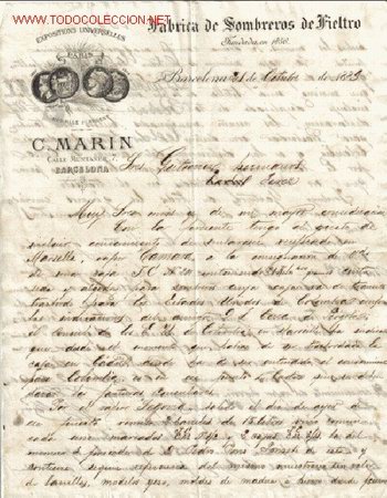 Cartas comerciales: BARCELONA - CARTA COMERCIAL DE C. MARIN