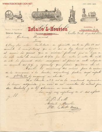 Cartas comerciales: SEVILLA. CARTA COMERCIAL DE ESDAILE & HOUSTON. - Foto 1