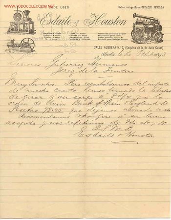 Cartas comerciales: SEVILLA. CARTA COMERCIAL DE ESDAILE & HOUSTON. - Foto 1