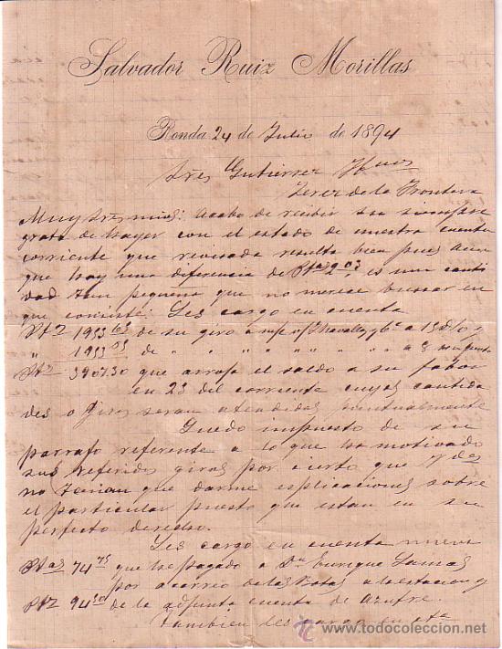 Gesch&auml;ftsbriefe: MARMOLEJO (JAEN). 1915. CARTA COMERCIAL DE BARTOLOME CASADO MARTIN.