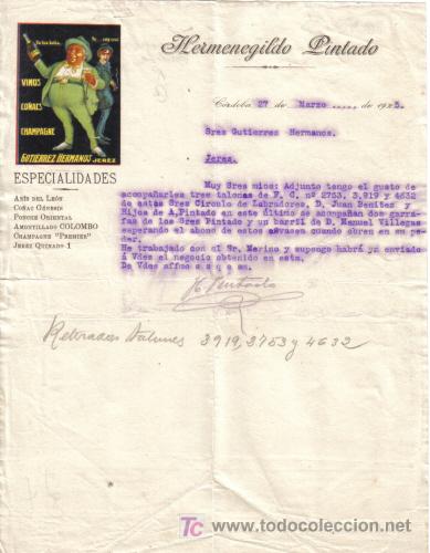 Gesch&auml;ftsbriefe: CORDOBA. 1925. CARTA COMERCIAL DE HERMENEGILDO PINTADO.