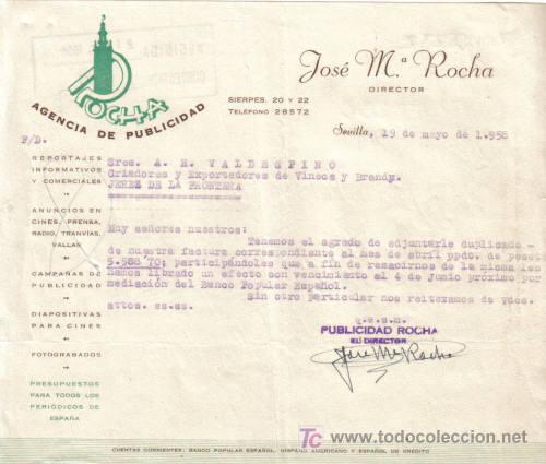 Lettres commerciales: SEVILLA. 1958. CARTA COMERCIAL DE AGENCIA DE PUBLICIDAD. ROCHA. JOSE M&ordm; ROCHA.