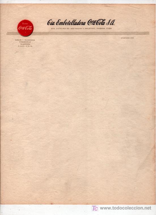 Cartas comerciales: CARTA COMERCIAL DE COCA-COLA - Foto 1