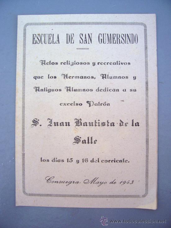 Cartas comerciales: programa de escuela de s.gumersindo, velada recreativa, 1943 - Foto 1