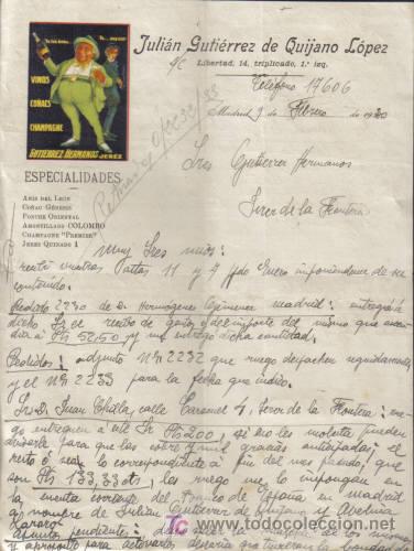 Cartas comerciales: MADRID. 1930. CARTA COMERCIAL DE JULIAN GUTIERREZ DE QUIJANO LOPEZ.