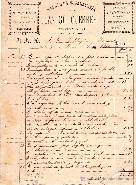 Lettere commerciali: JEREZ 30 DE MARZO DE 1900.CARTA COMERCIAL JUAN GIL GUERRERO