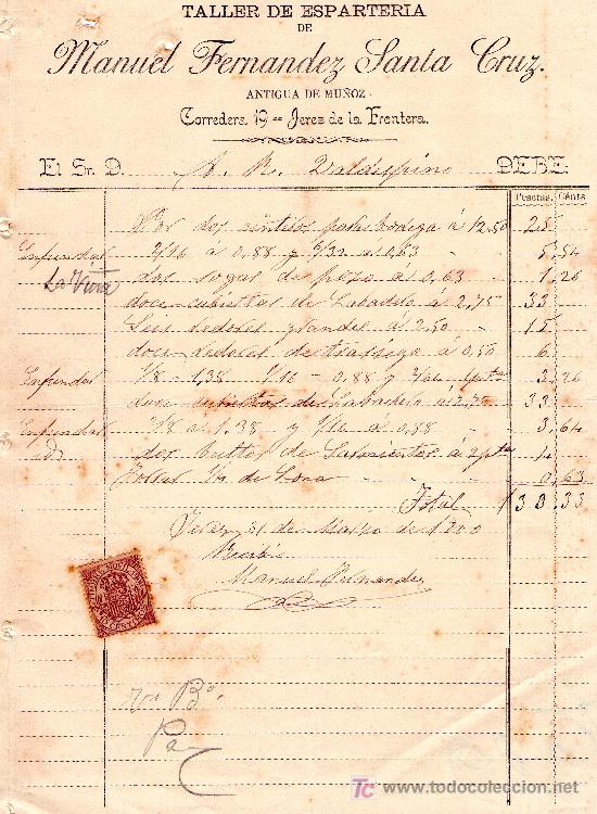 Lettere commerciali: JEREZ 31 DE MARZO DE 1900.CARTA COMERCIAL MANUEL FERNANDEZ SANTA CRUZ