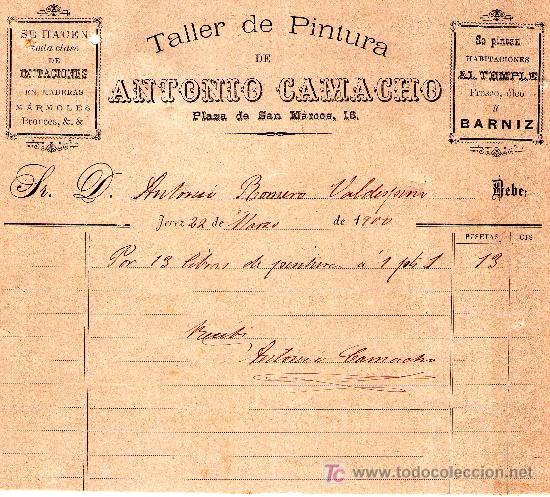 Lettere commerciali: JEREZ 22 DE MARZO DE 1900.CARTA COMERCIAL ANTONIO CAMACHO