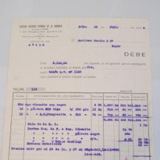 Cartas comerciales: FACTURA DE LA SOCIEDAD ANÓNIMA ESPAÑOLA DE LA DINAMITA. ÁVILA, 1944.. Lote 24386095