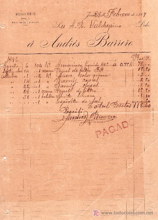 Cartas comerciales: JEREZ 28 DE FEBRERO DE 1897. CARTA COMERCIAL A. R. VALDESPINO