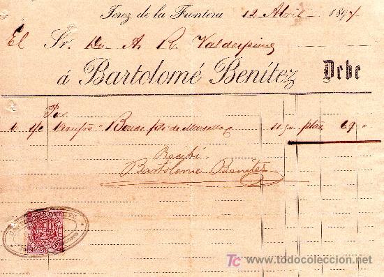 Lettres commerciales: JEREZ 12 DE ABRIL DE 1894. CARTA COMERCIAL ES SR. R.VALDESPINO