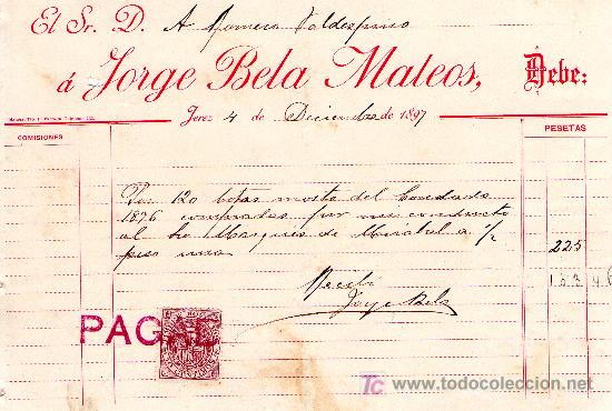 Lettres commerciales: JEREZ 4 DE DICIEMBRE DE 1897. CARTA COMERCIAL EL SR. D. A ROMERO VALDESPINO