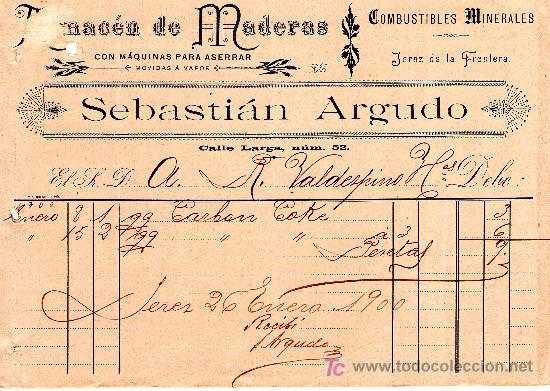 Cartas comerciales: JEREZ 26 DE ENERO DE 1900. CARTA COMERCIAL ALMACEN DE MADERAS