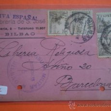 Cartas comerciales: CORREO COMERCIAL LIBRERIA DE SAN JOSE CENSURA MILITAR BILBAO VER FOTOS. Lote 16847339