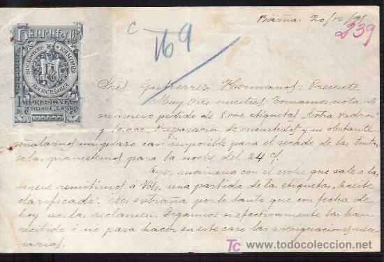 Gesch&auml;ftsbriefe: CARTA COMERCIAL. HENRICH Y CIA. IMPRESIONES. GUTIERREZ HNOS., DICIEMBRE DE 1895.BARCELONA