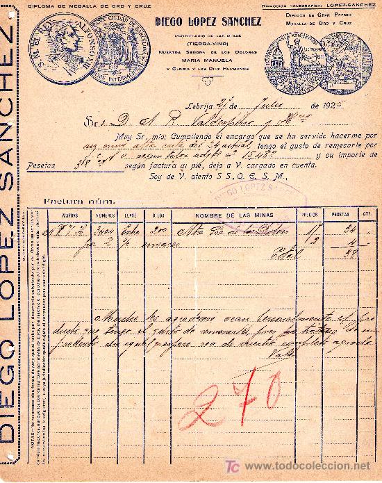 Gesch&auml;ftsbriefe: LEBRIJA 27 DE JULIO DE 1925.CARTA COMERCIAL DIEGO LOPEZ SANCHEZ