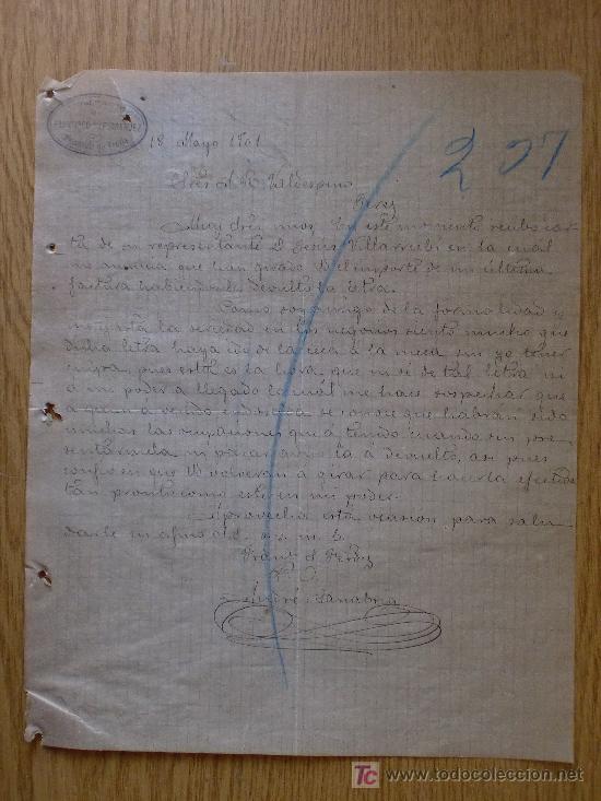 Cartas comerciais: VALLADOLID 1901. CARTA COMERCIAL COMERCIO DE FRANCISCO S. FERNANDEZ. A VALDESPINO HNOS.