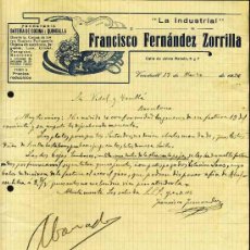 Cartas comerciales: CARTA COMERCIAL DE FRANCISCO FERNANDEZ ZORRILLA, FERRETERIA DEL VENDRELL. 1930. Lote 19452013