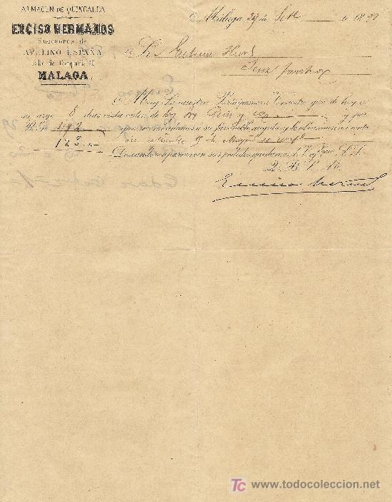 Cartas comerciales: MALAGA 29 DE NFEBRERO DE 1891. CARTA COMERCIAL  ENCISO HERMANOS