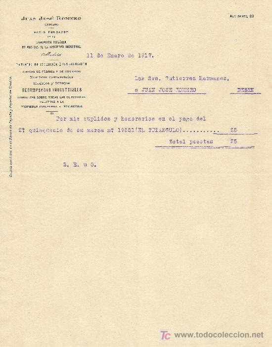 Cartas comerciales: MADRID 11 DE ENERO DE 1917 CARTA COMERCIAL JUAN JOSE ROMERO