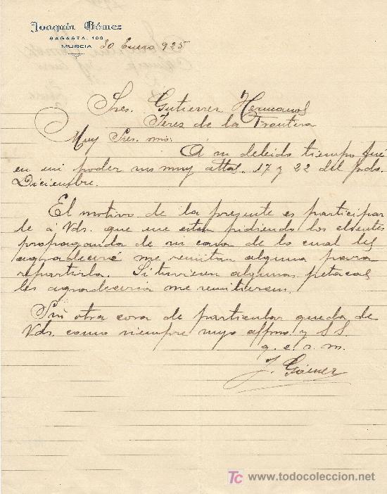 Cartas comerciales: CEUTA 2 DE JULIO DE 1925. CARTA COMERCIAL ENRIQUE GUTIERREZ DE LA VEGA COMISIONES Y REPRESENTACIONES