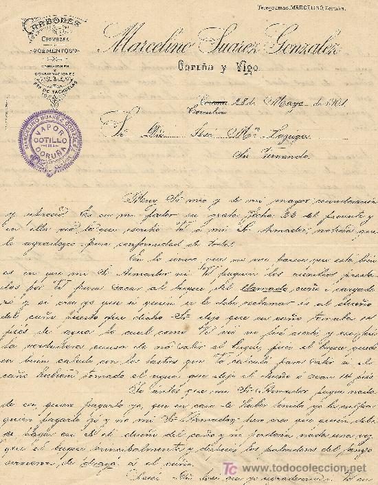 Lettres commerciales: BORCUBION 28 DE  MAYO  DE 1901 . CARTA COMERCIAL MARCELINO SUAREZ GONZALEZ