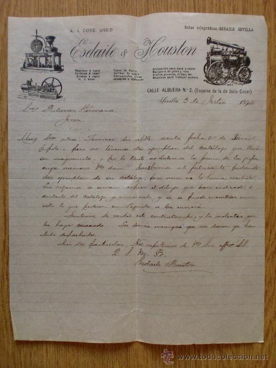 Cartas comerciales: CARTA COMERCIAL. SEVILLA 1894. ESDAILE & HOUSTON. A GUTIERREZ HNOS.