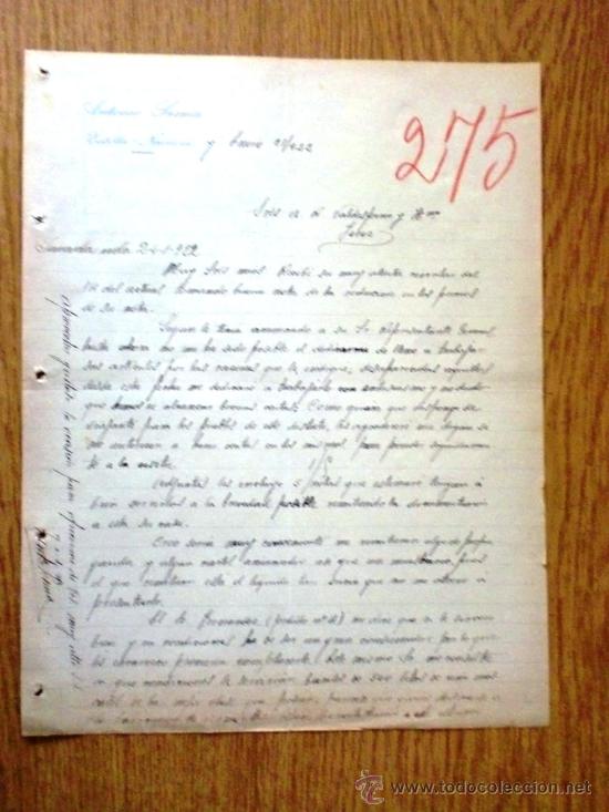 Cartas comerciais: CARTA COMERCIAL. ESTELLA (NAVARRA) 1922. ANTONIO SESMA. A VALDESPINO Y HNO.