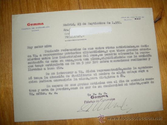 Cartas comerciales: FABRICA DE CARAMELOS GEMMA. MADRID. - Foto 1