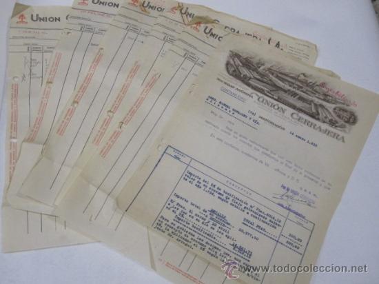 Gesch&auml;ftsbriefe: MONDRAGON 1935 - 6 FACTURASU NION CERRAJERA  A ORENSE - FOLIO -TALADROS ARCHIVADOR