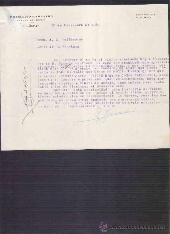 Cartas comerciales: CARTA COMERCIAL. RAFAEL GRANADOS TORTOSA. AGENTE. A.R. VALDESPINO. JEREZ. JAEN, JUNIO 1951.