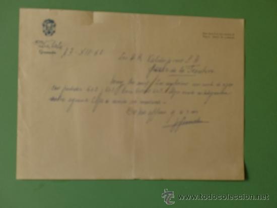 Gesch&auml;ftsbriefe: CARTA COMERCIAL. GRANADA, 13-12-61. HOTEL LA PERLA.