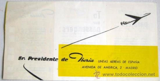 Cartas comerciales: ENCUESTA IBERIA A&Ntilde;OS 60. EN 3 IDIOMAS. . ENVIO GRATIS&iexcl;&iexcl;&iexcl;